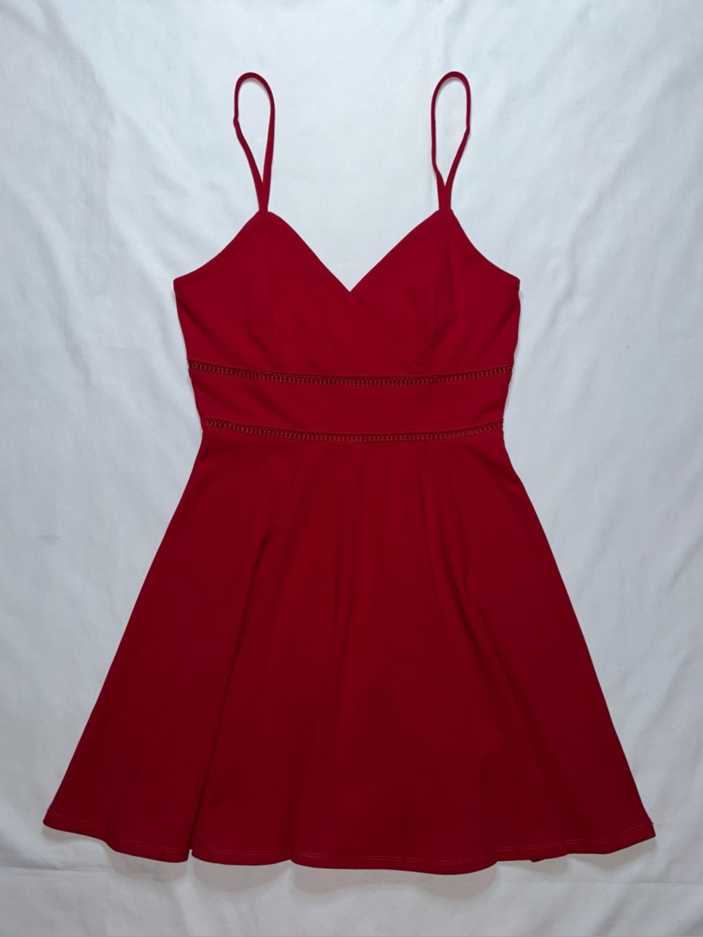 Jun & Ivy Red Fit & Flare Skater Dress Size Medium